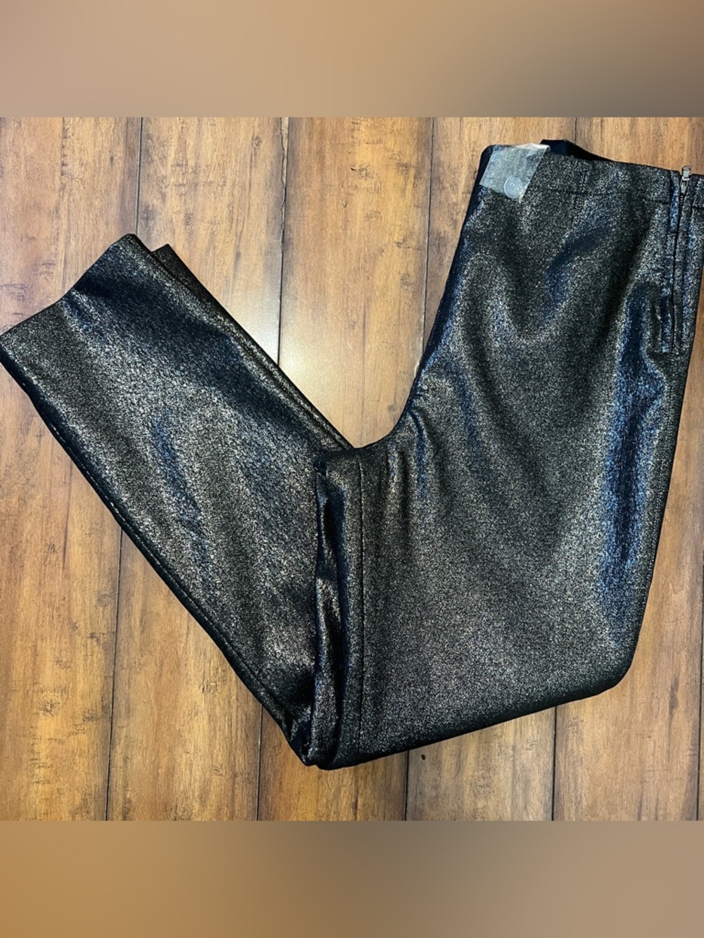 Boston Proper Shimmery Black Metallic Pants NWOT Size 8